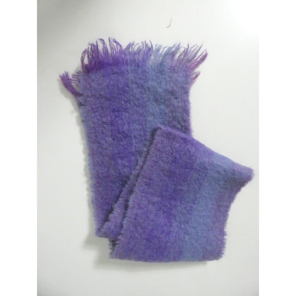 Vtg Avoca Handweavers Ireland Wool Mohair Blend Scarf 52" x 9" Rectangle Purple
